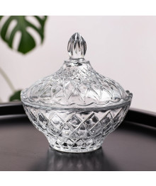 Конфетница с крышкой 640мл MICHELE CB7314GCL (8/1) Иран