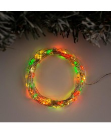 Эл.гирл. "Нить" 5 м роса, IP20, серебристая нить, 100 LED, RGB, переливы, 3 х AAке. Доставка Барнаул, Кемерово, Томск, Новокузнецк, Горно-Алтайск, Междуреченск, Ленинск-Кузнецкий.