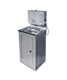 Умывальник АКВАТЕКС с ЭВН серебро (с водонагр.) (бак антикор. с ЭВН + нерж. мойка, мет тумба), 17л