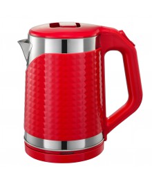 Чайник MAXTRONIC MAX-109 красный, нерж (2л, двойн стенки, колба нерж, диск 1,8кВт) 12/упибирске. Чайник двухслойный оптом - Василиса,  Delta, Казбек, Galaxy, Supra, Irit, Магнит. Доставка