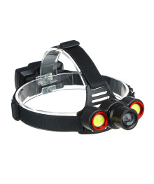 Фонарь ЕРМАК налобный, 1 LED + 2 COB, с фокусировкой, 2*1200мАч, 4 режима, пластик