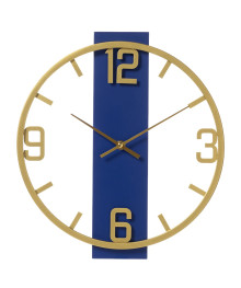 Часы настенные СН 3331 - 003 металл+ дерево, d=30 см, золото+синий "Контур" (5)
