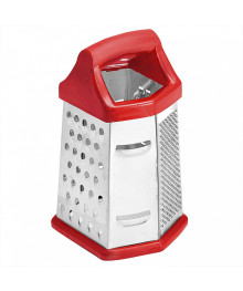 Терка Webber ВE-092 6 граней, 20см с пластиковой ручкой (нерж.сталь), красный (48/12)