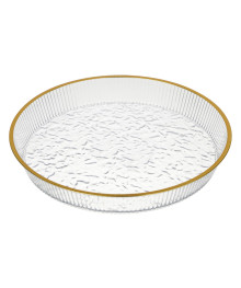 Поднос круглый с золотой каемкой 26,5x23,2x3,7см РЕТ