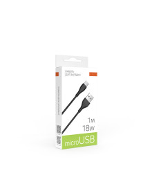 Кабель USB - micro USB BY Balance, 18Вт, 1 м, 2.4A, PVC, чёрный