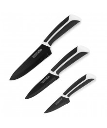Набор ножей LARA LR05-29  3 предмета, черное керамическое покрытие Black Ceramic (полный блистер)