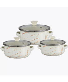 Набор мини-кастрюль 6предм  ZEIDAN Z-80622 (0,5л 0,8л 1,2л, со стекл крышками)