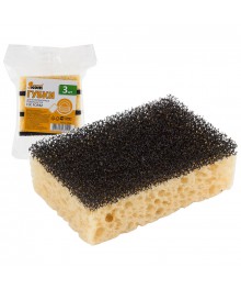 Губка д/посуды Рыжий кот для антипригарных поверхностей FIX FORM, 3штГубки для мытья посуды оптом с доставкой по России.