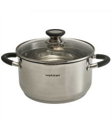 WEВBER Кастрюля BE-374/2 4,7 л из нерж стали со стеклянной крышкой (d=22) (4)