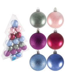 Шары "Елка" (17шт)грушки оптом. Елочные игрушки оптом по низкой цене со склада в Новосибриске. Елочные игрушки оптом.