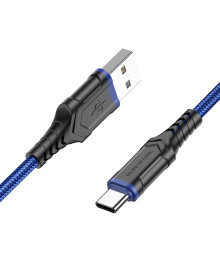 Кабель USB - TYPE C  BOROFONE BX67 синий,  3A, 1м