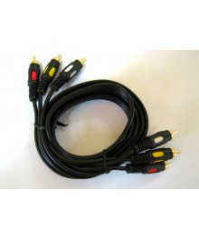 шнур 3RCA-3RCA 5,0м  Нетко литойа комнатная оптом с доставкой по Дальнему Востоку. Большой каталог комнатных антенн по низкой цене.