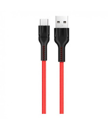 Кабель USB - TYPE C  HOCO U31 1 метр, 3A, нейлон, красный (30/300)