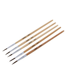 Кистей набор 5 шт: белка №1,3 волос пони № 2,4,6, в пакете с подвесом