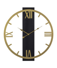 Часы настенные СН 5008 - 001 из металла, d=50 см, открытая стрелка, золото+дерево "Классика" (5)