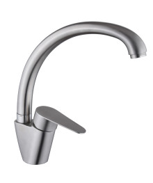 Смеситель СоюзКран для кухни SS01-С233, поворотный излив, керам. картридж 35мм, нерж.сталь