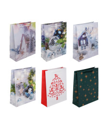 пакет подарочный бумажный 18x24x7см, 6 дизайнов