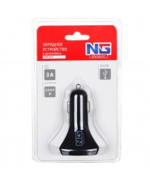Переходник авто прикуривателя NG (3 гнезда USB, 3A, 12/24В, пластик) с доставкой по Дальнему Востоку. Большой каталог авторазветвителей оптом со склада в Новосибирске.