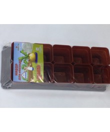 Набор для рассады "Дачник-1", 10 стаканов 700 мл., терракотГоршки садовые оптом. Садовые горшки оптом по РФ. Большой каталог садовых горшков оптом.