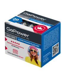 Бат LR3 GoPower BOX20 Shrink 4 Alkaline 1.5V (4/20/640)