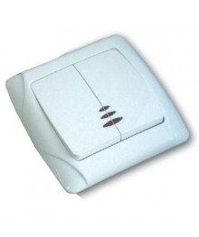 МАРГАРИТА (М-0123) выключатель двукл. с посвет., скрытая уст., 16А    56308оптом с доставкой по Дальнему Востоку. Большой каталог розеток оптом по низкой цене. Розетки оптом.