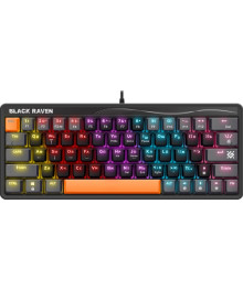 Клавиатура DEFENDER Black Raven GK-417 RU механич,радужн,63кн, 3 цвета,черный