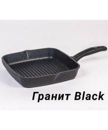 Мечта Сковорода-гриль квадр литая  28см АП Гранит Black арт 66802 (6) доставкой - Новосибирск, Новокузнецк, Горно-Алтайск. Низкие цены, большой ассортимент посуды оптом