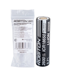 Акк литиевый ROBITON LI186NP2600FPK с плоским контактом без защиты 2600mAh, 3.7V PK1
