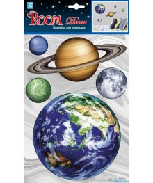 Наклейка   RKA 2901 Планеты, голограмма,р-р 21х30 см, ПВХ/уп.12/. Наклейки декоративные, интерьерные, наклеёки на стекло и на мебель оптом со клада в Новосибриске.