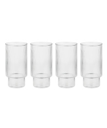 Набор стаканов Астра 400 мл, 4 шт, стекло, рифленый