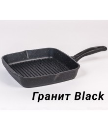 Мечта Сковорода-гриль квадр литая  26см АП Гранит Black с крышкой и несъемн ручкой С66802 (6) доставкой - Новосибирск, Новокузнецк, Горно-Алтайск. Низкие цены, большой ассортимент посуды оптом