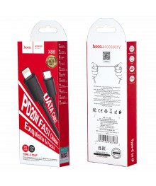 Кабель Type-C - 8pin (iOS Lighting) HOCO X88 Черный 2.4A, 1м, PD20W