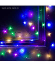 Эл.гирл. "Мишура" 5 м роса, IP20, серебристая нить, 100 LED, свечение мульти, фиксинг, 12 Вке. Доставка Барнаул, Кемерово, Томск, Новокузнецк, Горно-Алтайск, Междуреченск, Ленинск-Кузнецкий.