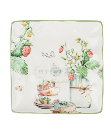 Земляника Блюдо квадратное, 22х22х3см, керамика