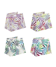 Пакет подарочный, высококачественная бумага, 17,5x21x13,8 см, 4 дизайна, листья