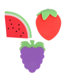 Мочалка детская в виде апельсина 12х3см/груши 14х12х3см, 2 дизайна Товары для ванной оптом с доставкой по Дальнему Востоку. Большой каталог товаров для ванной оптом.