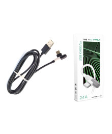 Кабель USB - TYPE C Орбита OT-SMT28 Чёрный (2.4A, 1м, угловой)