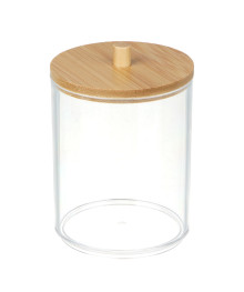 Органайзер косметический с бамбуковой крышкой, 8,5x7см, PS, бамбук, ВЗ24-24