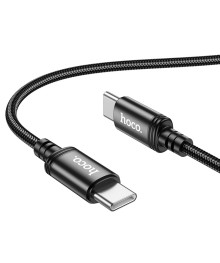 Кабель Type-С - Type-C Hoco X89 Wind 1 метр, 60W, 3A, нейлон, черный