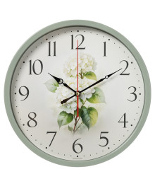 Часы настенные СН 3027 - 047 круг d=30см, корпус оливковый "Гортензия" (10)