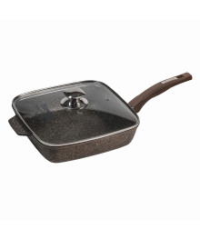 Мечта Сковорода-гриль квадр литая 24см АП Premium Mokko с крышкой и несъемн ручкой С25902 (10)