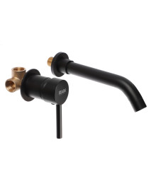 Смеситель RAIN для раковины скрытый встраиваемый монтаж, излив 20см, картридж 35мм, латунь, черный