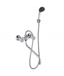 Смеситель СоюзКран для ванны SK08-S241 с душем, круглый излив 35см, кер. кран-буксы 1/2, хром, цинк