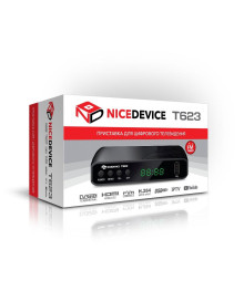 Цифровая TV приставка (DVB-T2) NICEDEVICE T623 (дисп, кнопки, T2/C, AC3, IPTV)