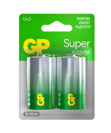 Бат LR20 GP Super G-Tech 2 шт в блистере (GP 13AA21-2CRSBC2 20/160)