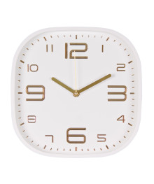 Часы настенные СН 2501 - 001 квадрат 25х25см, корпус белый+золото "Классика" (10)