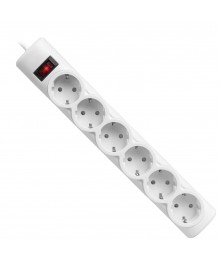 сет/фильтр DEFENDER DFS 155 5 метра белый (6 розеток) белый