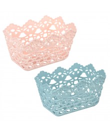 Корзинка универсальная, "Цветы", пластик, 15х10х8,5 см, 2 цветаке. Контейнеры оптом с доставкой по Дальнему Востоку. Большой каталог коробок оптом по низкой цене.