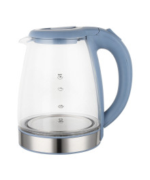 Чайник MAXTRONIC MAX-420 стекл, голубой, нерж (1,8 кВт, 1,8 л) (12/уп)