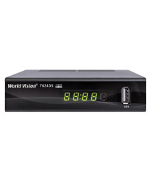 Цифровая TV приставка (DVB-T2) World Vision T624D5 (диспл, кнопк, мет/пласт,H.264, T2+C, IPTV, AC3)